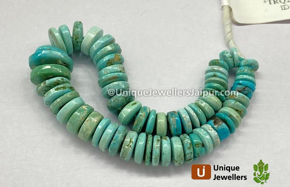 Turquoise Natural Smooth Tyre Beads